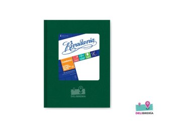CUADERNO 19 X 23,5 RIVADAVIA ABC ARAÑA VERDE 98 HS CUADRICULADO COSIDO TAPA DURA