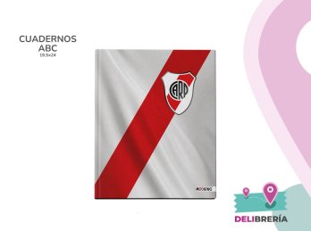 CUADERNO 19,5 X 24 MOOVING TAPA DURA 48 HS RIVER PLATE
