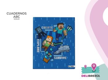 CUADERNO 19,5 X 24 MOOVING TAPA DURA 48 HS MINECRAFT