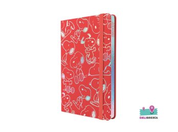 LIBRETA MOOVING NOTES A5 TAPA DURA RAYADO SNOOPY